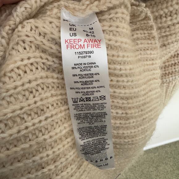 Topshop Knit Snap Collar Long Sleeve Sweater US Women's 8 - Picture 8 of 9